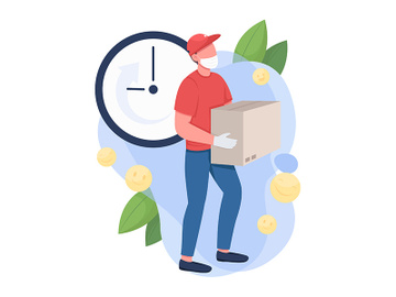 Mail courier flat concept vector illustration preview picture