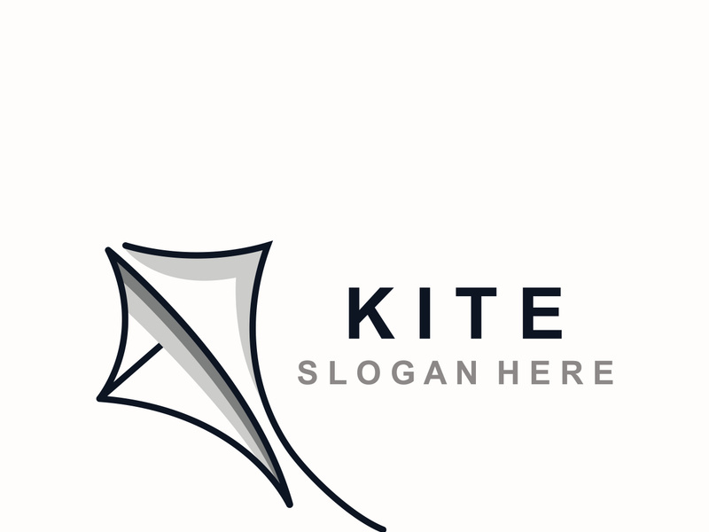 Kite logo design, flying paper kite Flat illustration vector company template