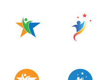 People star logo design to achieve a success or dream.