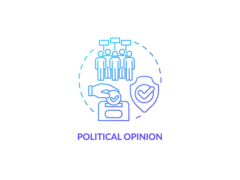 Political opinion blue gradient concept icon