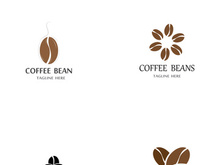 Coffee bean logo for cafe, business, label.