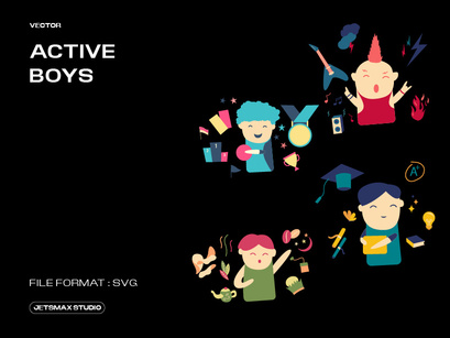 Active Boys Illustration