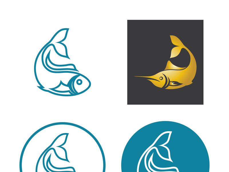 Fish logo template. Creative vector symbol