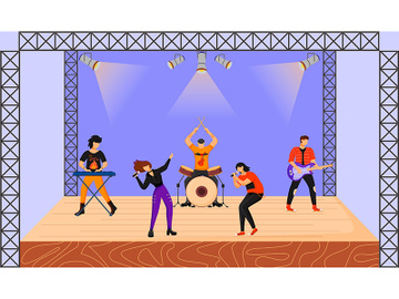 Rock band flat vector illustration preview picture