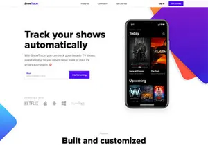 ShowTrackr: Free landing template for Sketch