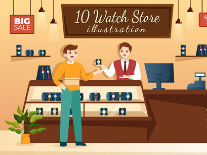 10 Watches Store Illustration