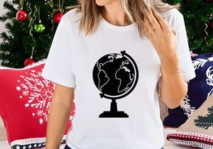 World globe on stand isolated black white vector illustration
