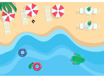 Seaside resort flat color vector illustration preview picture
