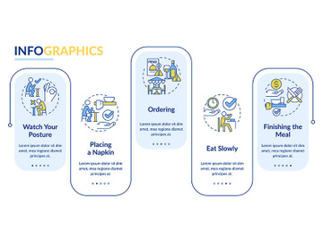 Restaurant etiquette rectangle infographic template preview picture