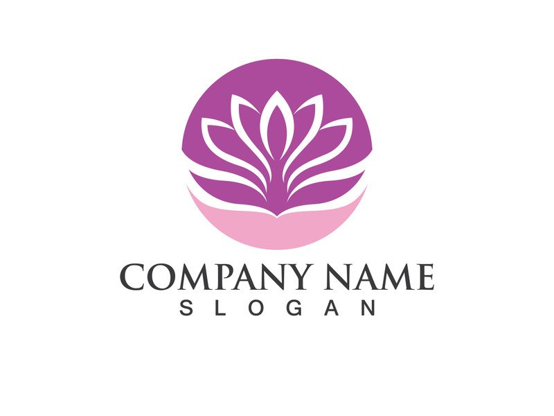 People yoga health in lotus flower logo