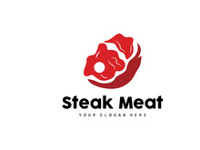 Steak Logo, Vintage Retro Rustic BBQ Grill Theme Design Style