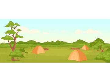 Camping flat color vector illustration preview picture