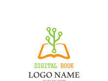 Digital book logo technology vector icon design