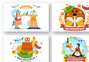 11 Happy Oktoberfest Beer Festival Illustration