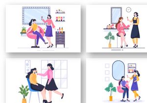 17 Make Up Cosmetics Collection Illustration