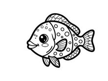 Cute cartoon fish smiling vector illustration flat design