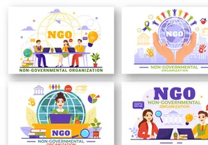 12 NGO or Non Governmental Organization Illustration