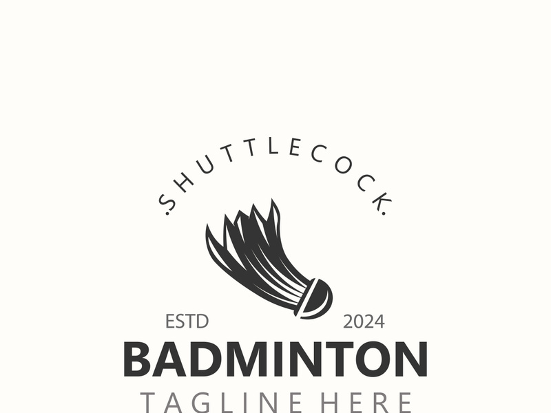 Badminton Shuttlecock logo icon design for Sport Badminton Championship club competition