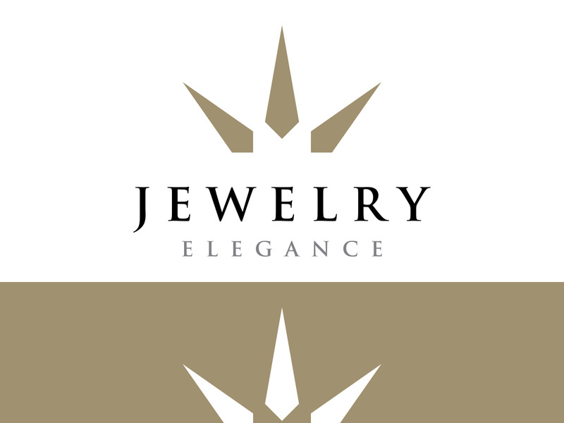 Abstract logo of jewelry ring with luxury diamond or gems.Isolated black and white background.Logo can be for jewelry brand and sign.