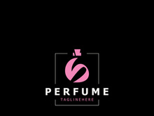Perfume bottle logo design symbol can be used for business and cosmetic perfume shop template