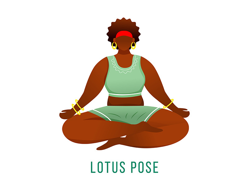 Lotus pose flat vector illustration