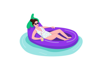 Attractive woman in sunglasses flat color vector faceless character preview picture