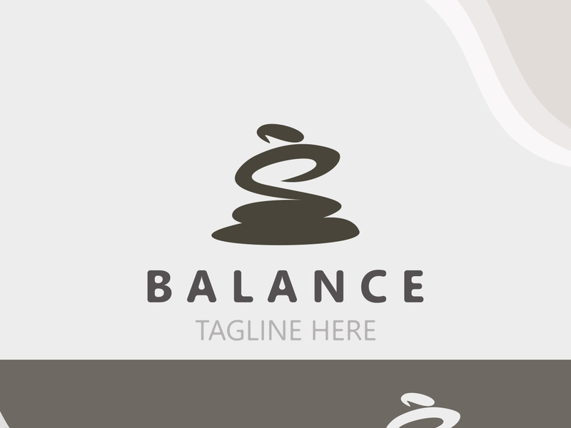 Balance stone logo massage stone yoga, rock arrangement for spa and health meditation symbol