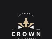 Crown logo simple design template. Vintage Crown Logo Royal King Queen concept symbol icon