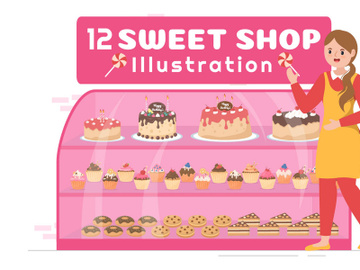 12 Sweet Shop Illustration preview picture