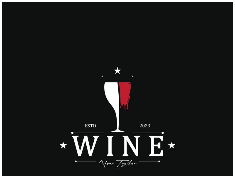 Wine logo with wine glasses and bottles.for night clubs,bars,cafe and wine shops.