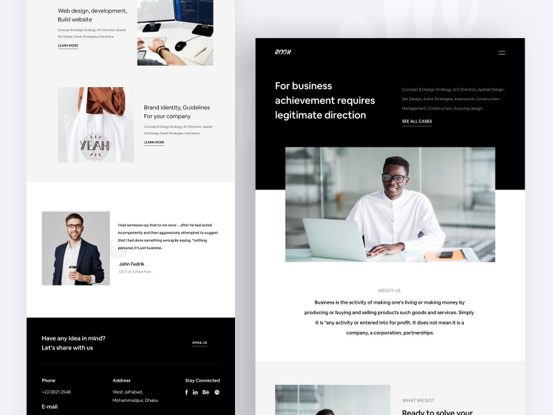 Xoom ll Business Agency Landing page design