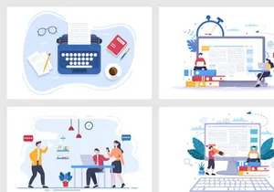 20 Content Writing or Journalist Vector Illustration