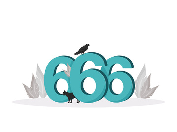 Number of the beast flat concept vector illustration preview picture
