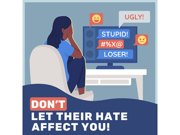 Cyberbullying prevention social media post mockup preview picture