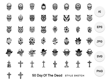 Day of the Dead Element Draw Black preview picture
