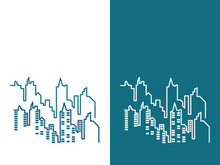 Modern city skyline icon silhouette vector illustration design