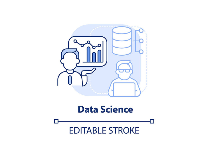 Data science light blue concept icon