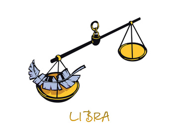 Libra zodiac sign flat cartoon vector illustration preview picture