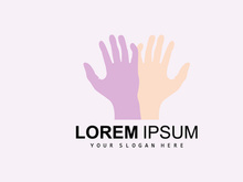 Hand Logo, Teamwork Vector Design