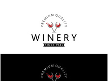 Wine logo with wine glasses and bottles.for night clubs,bars,cafe and wine shops.