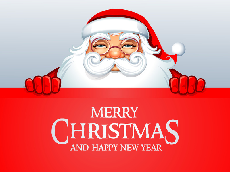 merry christmas board poster template santa claus