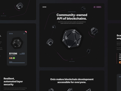 Onix Blockchain Landing Page UI Design Kit