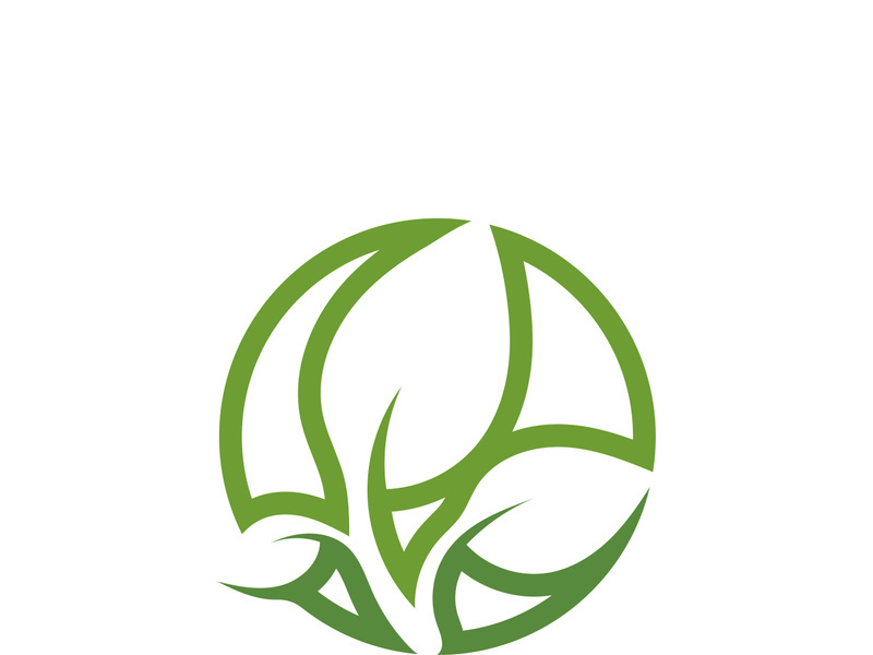 Logos of green tree leaf ecology nature element vector