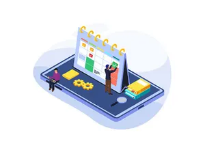 Set of Isometric Time Management Illustration