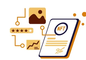 NFT Market Flat Illustration Cryptocurrency Exchange