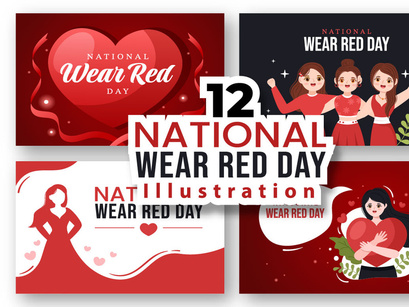 12 National Wear Red Day Illustration
