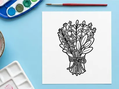 Arreglo de lirios dibujados a mano en Halloween en blanco y negro. Ilustración floral espeluznante para tarjetas de felicitación estacionales y decoraciones.