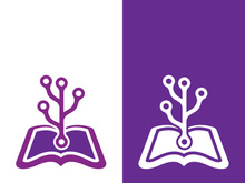 Digital book logo technology vector icon design