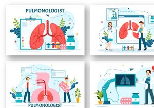 12 Pulmonologist Vector Illustration