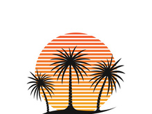 Palm logo icon template and symbol vector tree design